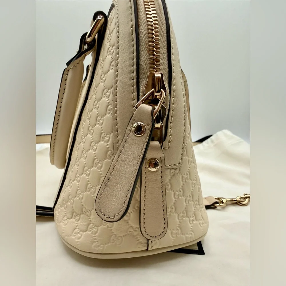 A Condition: Gucci Microguccissima Mini Dome Leather 2 way bag - Beige Ivory